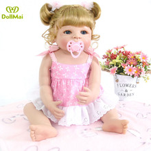 Boneca colecionável de silicone npk, bebê reborn, corpo inteiro, vinil, silicone, boneca realista de princesa, brinquedo infantil, brinquedo de aniversário, 55cm 2024 - compre barato