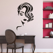 Beauty Girls Vinyl Wall Sticker Make Up Studio Decor Removable Hair Salon Window Poster Charming Girl Vinyl Murals Art AZ798 2024 - buy cheap