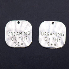 WKOUD-colgante de aleación de Metal para pulsera, joyería de 20x19mm, Color plateado, "Dreaming Of The Sea", A1924, 10 Uds. 2024 - compra barato