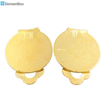 Doreen Box Lovely 20 Gold color Earring Clip Findings 22x15mm (B06050) 2024 - buy cheap