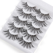 5 Pairs Long Wispy False Eyelashes Black Cross False Eyelashes Full Strip Lashes Handmade 3D Natural Eye Makeup Tools 2024 - buy cheap