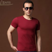 TBAIYE-Camiseta de Fitness para hombre, camiseta transpirable de cuello redondo, Camiseta ajustada de Color sólido, camisetas para hombre 2018 2024 - compra barato