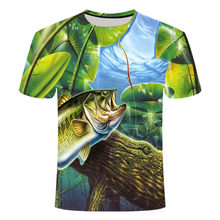 Men Casual Fish Printed 3D T-Shirt Man's Streetwear Short Sleeved Funny 6XL Angling T Shirt Tees Tops Summer New Sportwear 2024 - buy cheap