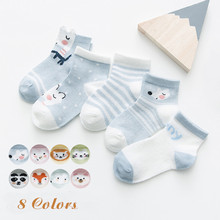 5Pairs/lot Cotton Cartoon Kids Socks Summer Thin Comfortable Breathable Cotton Fashion Baby Socks Toddler Girls for 1~12 Year 2024 - buy cheap
