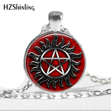 HZ--A461 novo sobrenatural colar símbolo sobrenatural jóias de vidro cabochon cúpula pingente hz1 2024 - compre barato