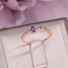 Anéis de joias finas para mulheres, anel ajustável de prata topázio, ametista, lágrima precioso esterlina ccri043, 925 2024 - compre barato
