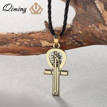 QIMING Egyptian Ankh Charms Necklace For Women Men Anubis Amulet Pendant Old Ancient Egypt Gold Retro Goddess Corss Necklace 2024 - buy cheap