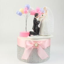 Resin bride and groom wedding cake toppers couple propose marriage Cake Topper Figurine  for Wedding Decoration Supplies 2024 - buy cheap