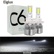 Elglux 12V 6500K H11 H1 H4 8000K H7 Auto Led Headlight Kit 72W/set 8000K H3 Hb4 9006 H8 9005 Cob Car Light For Toyota Honda 2024 - buy cheap