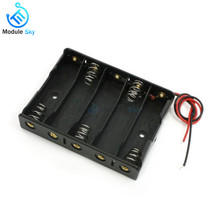 Plastic Battery Storage Case Box Holder For 5 X AA 5xAA 2A 7.5V wire leads 2024 - buy cheap
