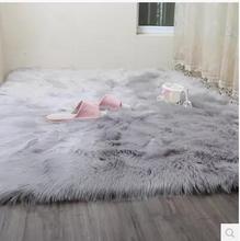 Luxury Rectangle Sheepskin Hairy Carpet Faux Mat Seat Pad Fur Plain Fluffy Soft Area Rug Home Decor 2024 - buy cheap