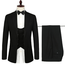 2020 French design mens suits 3 piece  double breasted vest Formal  black Wedding suit for men Tuxedo Gentle Modern Blazer sets 2024 - buy cheap