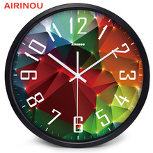 Airinou Colorful Lens Design glass&metal Silent Movement Wall clock,bar Hotel Decorate 2024 - buy cheap