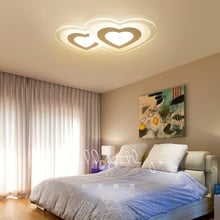 Luz LED de techo moderna de acrílico, iluminación de corazón simple y doble corazón para sala de estar, dormitorio, estudio y comedor 2024 - compra barato