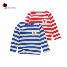 New Children Clothing Boys Autumn  Spring Cute Brife Classical Striped  Long-sleeved O-neck  Cotton Children T-shirt 2024 - buy cheap