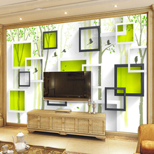 Papel de parede com foto personalizada 3d, mural moderno estereoscópico pássaro madeira arte papel de parede sala de estar plano de fundo decoração de casa 2024 - compre barato