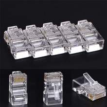 Tomada de conector modular crystal cat5, 50 peças, cristal de rede, tomada 8p8c para computadores 2024 - compre barato