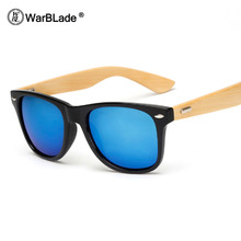 WarBLade-gafas de sol de madera Retro para hombre y mujer, anteojos de sol de bambú, gafas deportivas de diseño de marca, lentes de sol con espejo dorado, gafas de sol oscuras 2024 - compra barato