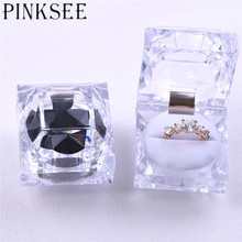 PINKSEE 1PC Simple Clear Jewelry Package Ring Earring Box Acrylic Transparent Wedding Packaging Jewelry Box 2024 - buy cheap