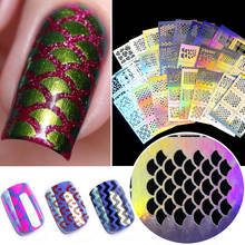 YWK 1Pc Hollow Out Nail Art DIY Tips Guides Transfer Stickers Accessories French Tips Manicure Decal Decoration 2024 - buy cheap