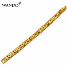 wando Gold color Bracelet Trendy Stainless Steel Bicycle Chain Link Bracelet for Men/Women Gold Color Vint gift Jewelry B34 2024 - buy cheap
