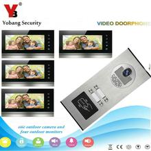 4 Units Apartment intercom system Video Door Phone Door Intercom HD Camera 7" Monitor video Doorbell RFID Card for 4 Household 2024 - buy cheap