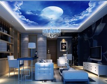 Home Decoration 3D stereoscopic blue sky European pattern Ceiling 3d wallpaper landscape 2024 - buy cheap