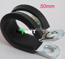 free shipping 50pcs/lots 50mm hose  Insulated Clamps P-Clamp Silicon, Fuel Pipe, plastic type hose clamp with steel clamp 2024 - buy cheap