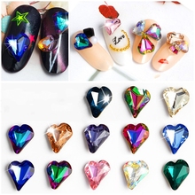 Decoración de uñas con forma de corazón, 8x9mm, 10 unidades, joyería con diamantes en forma de corazón de melocotón, piedras y G #398 2024 - compra barato
