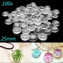 100pcs 25mm Clear Round Glass Cabochon Flatback Domed Magnifying Pendant Tray Setting Base DIY Jewelry Findings Accessories 2024 - buy cheap