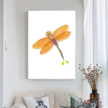 Nordic Posters And Prints Wall Art Canvas Painting Watercolor Orange Dragonfly Wall Pictures For Living Room Modern Home Decor 2024 - buy cheap