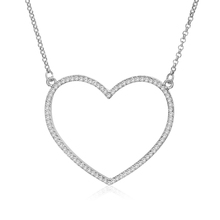 Big Heart Pendant Necklaces For Women Silver Plated Gold  Hollow full Rhinestone Necklace Bijoux Femme Jewelry Dropshipping 2020 2024 - buy cheap