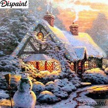 Dispaint Full Square/Round Drill 5D DIY Diamond Painting "Snowman house scenery" 3D Embroidery Cross Stitch 5D Home Decor A21291 2024 - buy cheap