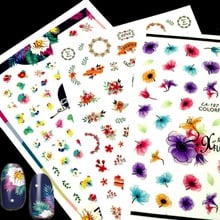 Newest CA-164 187 mixed flower design 3d nail sticker back glue nail decals DIY decoration tools for nail accessory 2024 - buy cheap