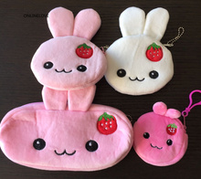 Novelty Cute 2Colors - Strawberry 11CM Plush Coin Bag , Pocket Change Coin BAG Wallet Pouch ; Lady Girl's Coin BAG Pouch Wallet 2024 - buy cheap