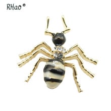 RHao New Fashion Men Ant Brooches Black White Enamel pins Women ant emmet animal brooches Clothes accessories for Collar coat 2024 - buy cheap