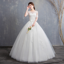 Wedding Dress 2019 New Ball Gown Bride Married Wedding dresses Middle Sleeve Lace Princess Dresses 2024 - buy cheap