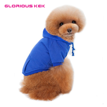 Sudadera lisa con capucha para perro, ropa de invierno para perros pequeños, con bolsillo, color rosa y blanco 2024 - compra barato