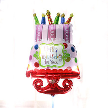 1pcs 54*95cm 3D cake decoration foil helium balloon happy birthday kids toys balloons Party supplies 2024 - buy cheap