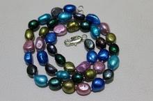 Collar de perlas de agua dulce de 8-9mm de Color mezclado con arroz de joyería de moda para mujer de 17 pulgadas 2024 - compra barato