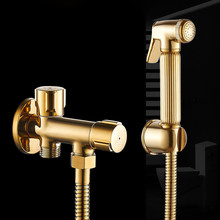 Toilet Bidet Faucets Golden Brass Single Cold Bathroom Toilet Shower Blow-fed Spray Gun Nozzle Bidet Taps Washing Machine Faucet 2024 - buy cheap