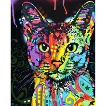 WEEN Colored cat DIY painting by numbers kit on canvas,Paint by numbers with frame,  Home wall art picture 40X50cm 2024 - buy cheap