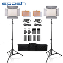 SPASH-Lámpara LED de fotografía, 2 juegos de luz de vídeo de 5500K, luz diurna con trípode, luz de cámara para Youtube, Panel de luz de relleno 2024 - compra barato