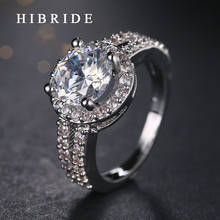 HIBRIDE Elegant Women Anniversary Austrain Crystal Ring Engagement Rings For Ladies Gifts Fashion Jewelry QSP0010-135 2024 - buy cheap