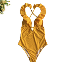 Женский купальник 2018, привлекательный Цельный купальник, женский купальник с оборками и V-образным вырезом, новый пляжный купальный костюм для бразильских девушек, приблизительно 2XL 2024 - купить недорого