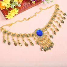 Collar dorado para danza del vientre, accesorios de joyería para actuaciones de danza india 2024 - compra barato