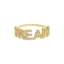 Anel amarelo dourado com letras escritas, anel de dedo feminino romântico joias estilosas 2024 - compre barato