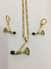 handmade crystal  axe Pendan Necklaces Earrings Gold bag blium Jewellery Set Papua New Guinea Wedding party women girls gifts 2024 - buy cheap