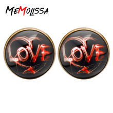 MeMolissa 2018 New Arrival Round shape LOVE men's wedding cufflinks fashion metal material  gifts for men 2024 - buy cheap