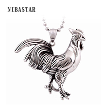 316L Stainless Steel Zodiac Cock Shape Pendant & Necklace  With Steel Ball Chain Necklace Funny Walking Chicken Necklace 2024 - buy cheap